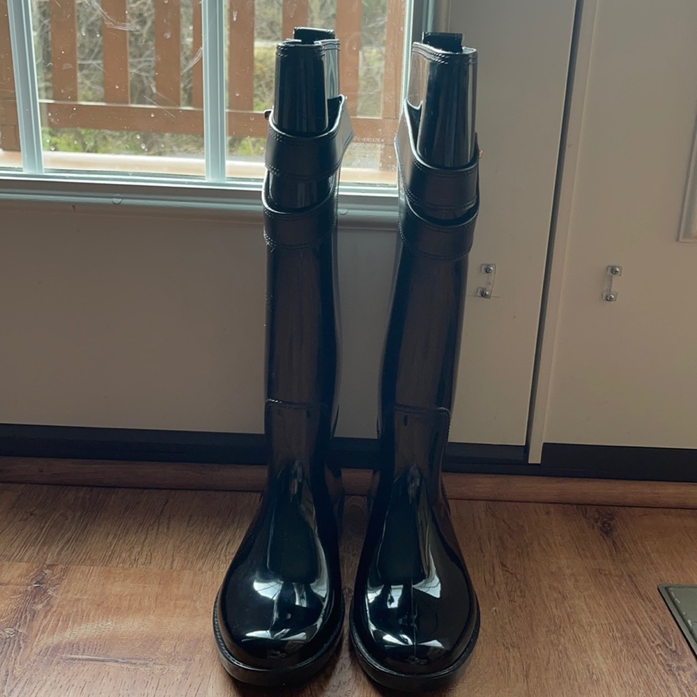 Coach Tall Black Rainboots